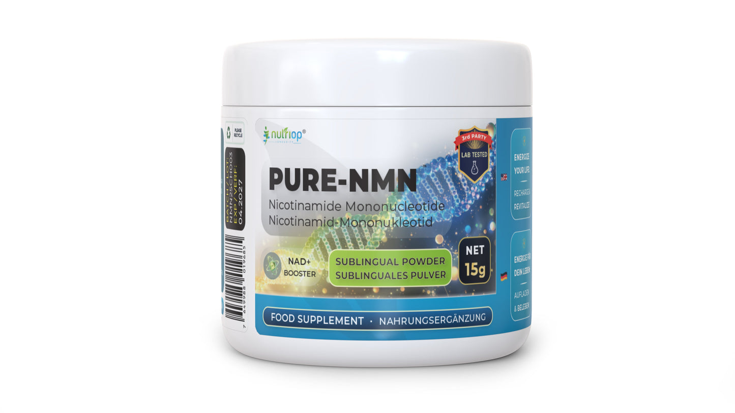 Nutriop Longevity® PURE-NMN Nicotinamide Mononucleotide Extreme Potency sublingual powder -15 grams